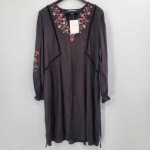 Women's Seraphine‎ Black Floral Maternity Nursing Dress Size US 10 NEW